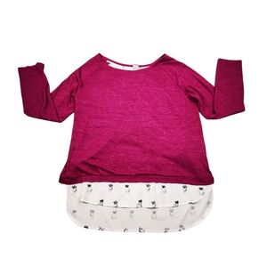 Purple and White Long Sleeve Layered Tee